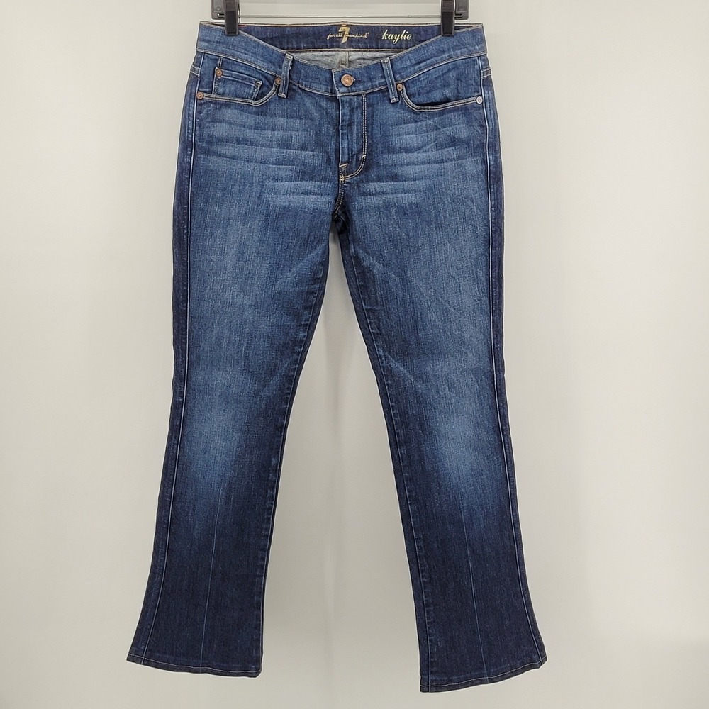 7 For All Mankind Kaylie Jeans Womens 28‎ Blue Bootcut Stretch Denim Seven